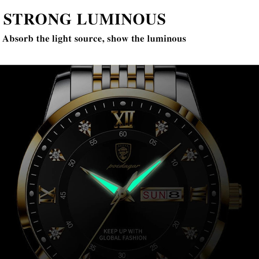 POEDAGAR Luxury Brand Quartz Watch