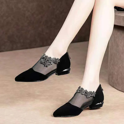 Rhinestone Hollow Shoes