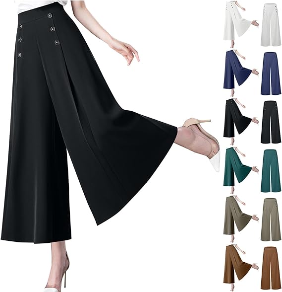 Fashion Pleated Wide Leg Pants