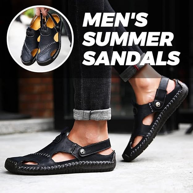 Men's Leather Sandals Classic Soft Durable Sandals/Slippers