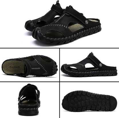 Men's Leather Sandals Classic Soft Durable Sandals/Slippers