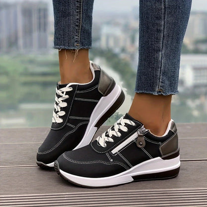Women's Side-Zip Thick-Sole Sneakers