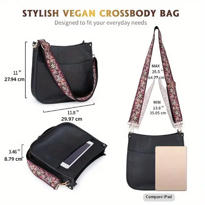 Vegan Leather Bucket Shoulder Bag With Adjustable Strap