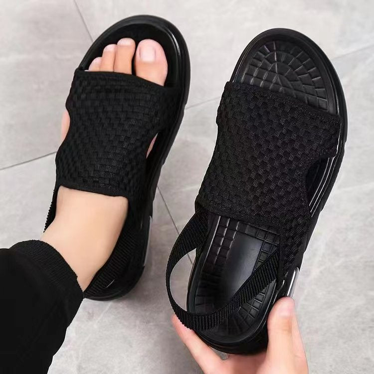 Soft Sole Woven Sandals [Black color]