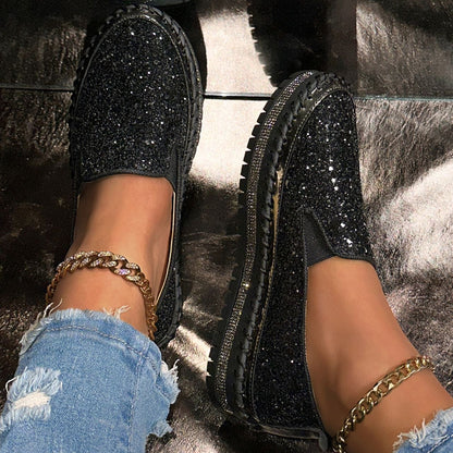 Elegant Sequin Sparkling Slip-On Flats