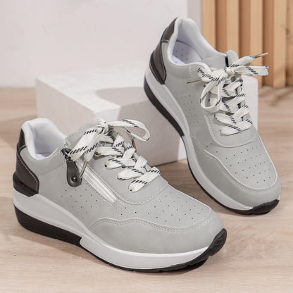 Women's Side-Zip Thick-Sole Sneakers