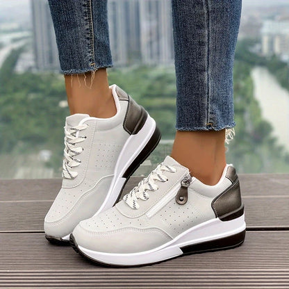 Women's Side-Zip Thick-Sole Sneakers