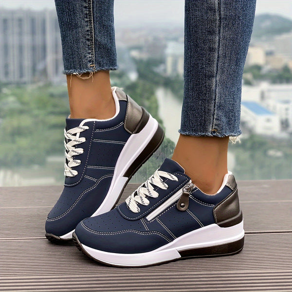 Women's Side-Zip Thick-Sole Sneakers