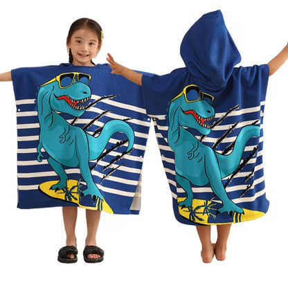 Children's Highly Absorbent Microfiber Hooded Bath Towel