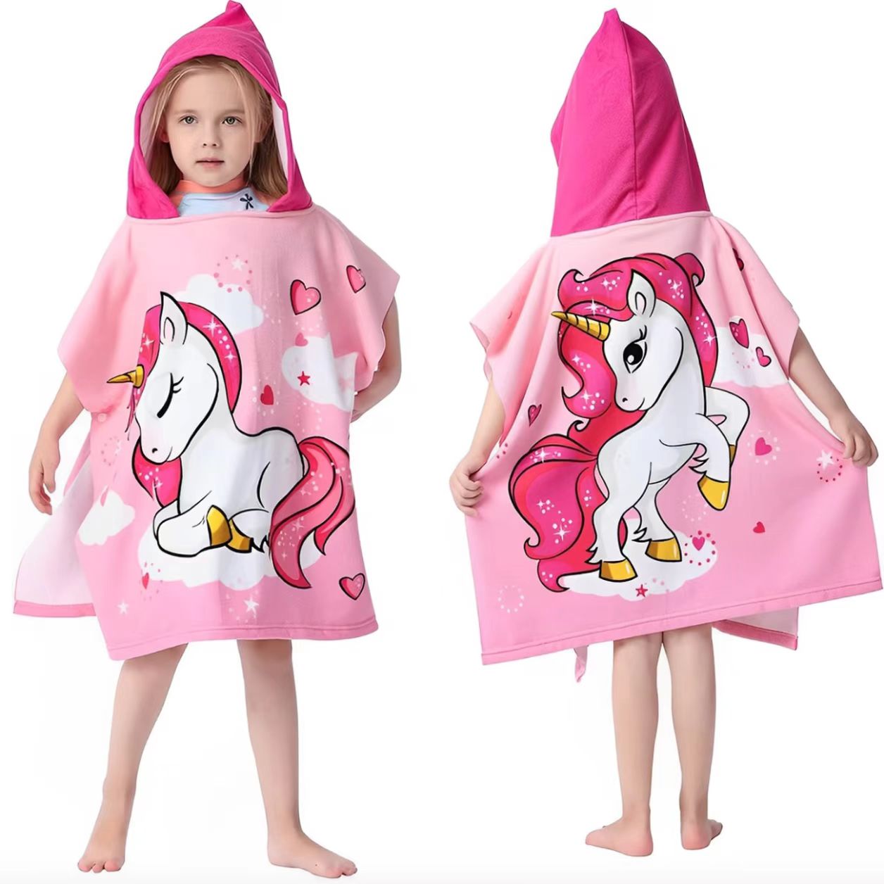 Children's Highly Absorbent Microfiber Hooded Bath Towel