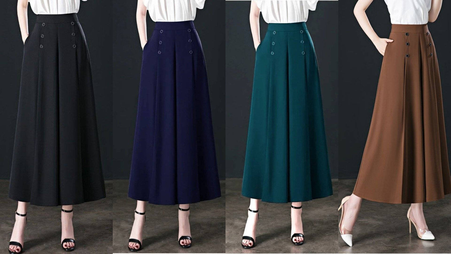 Fashion Pleated Wide Leg Pants