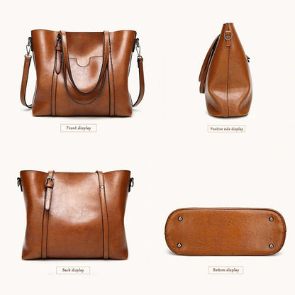 Large Capacity Leather Handbag