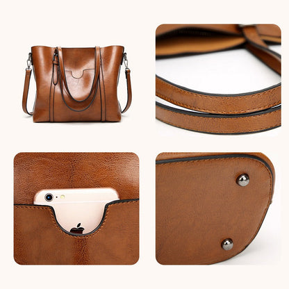 Large Capacity Leather Handbag