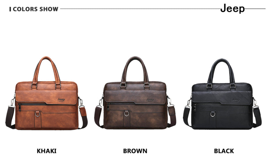 JEEP BULUO Men Briefcase Leather Handbag【3 Colors】