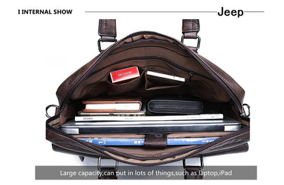 JEEP BULUO Men Briefcase Leather Handbag【3 Colors】