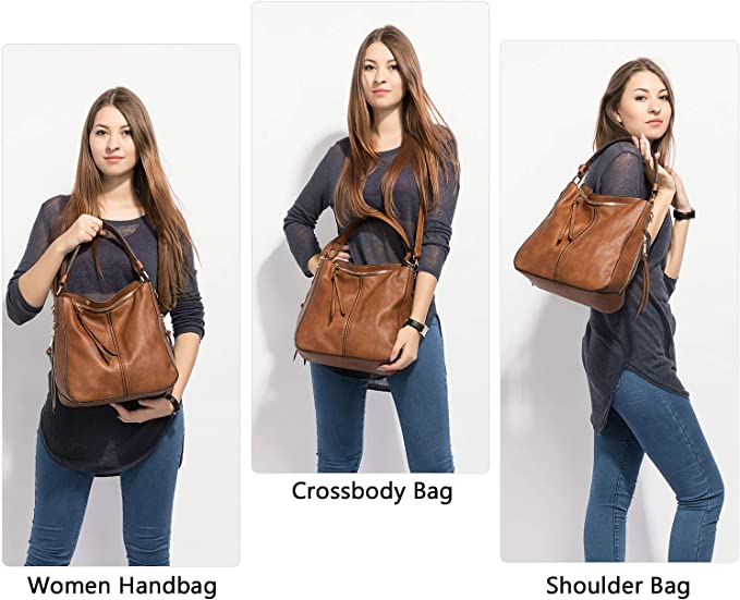 Hobo Leather Bags for Women【Brown/Black】