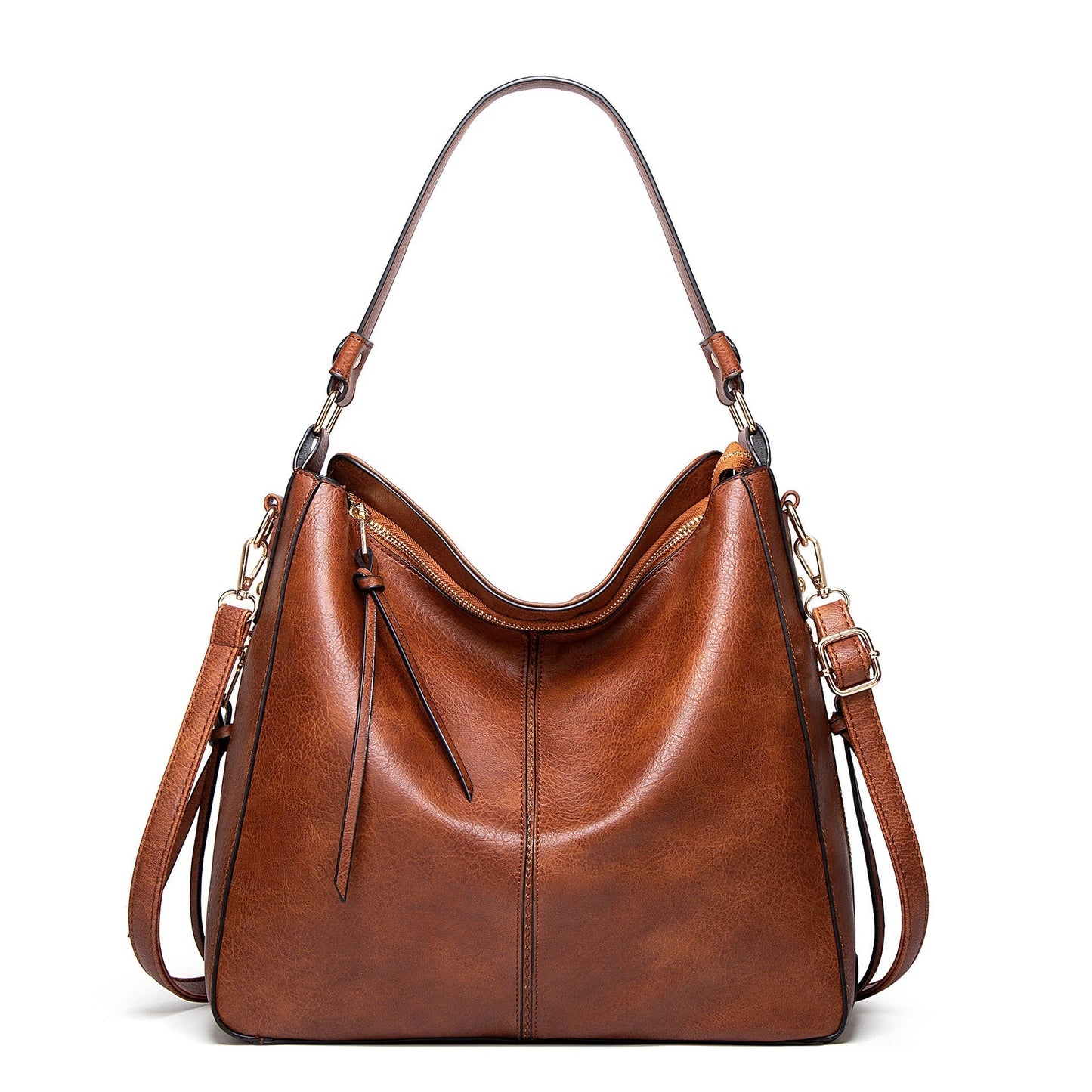 Hobo Leather Bags for Women【Brown/Black】