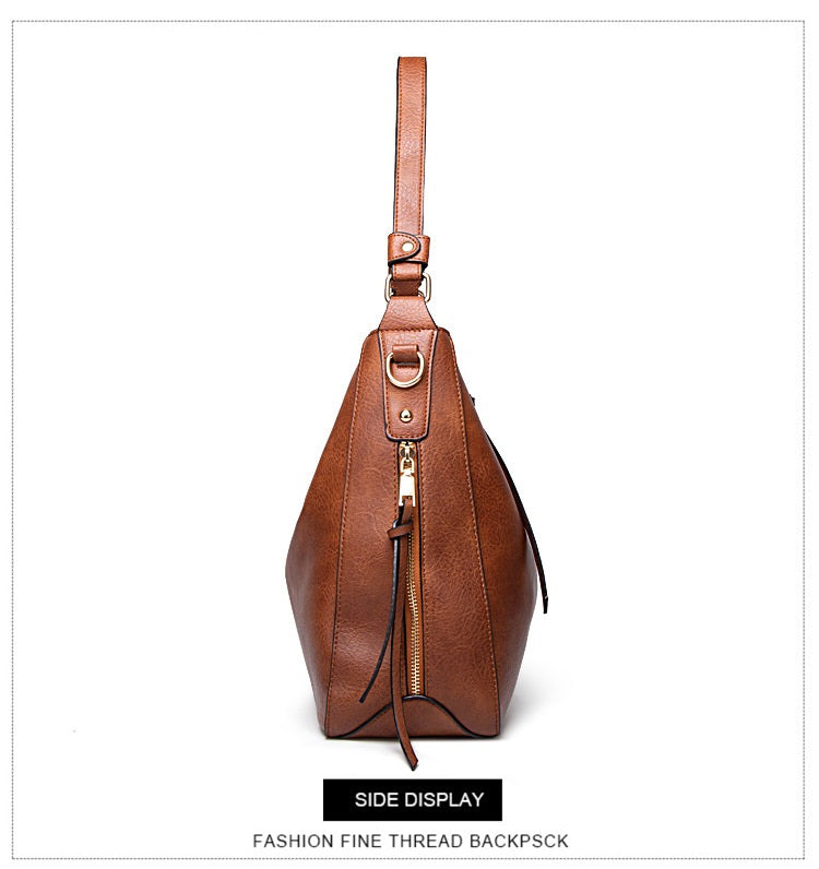 Hobo Leather Bags for Women【Brown/Black】