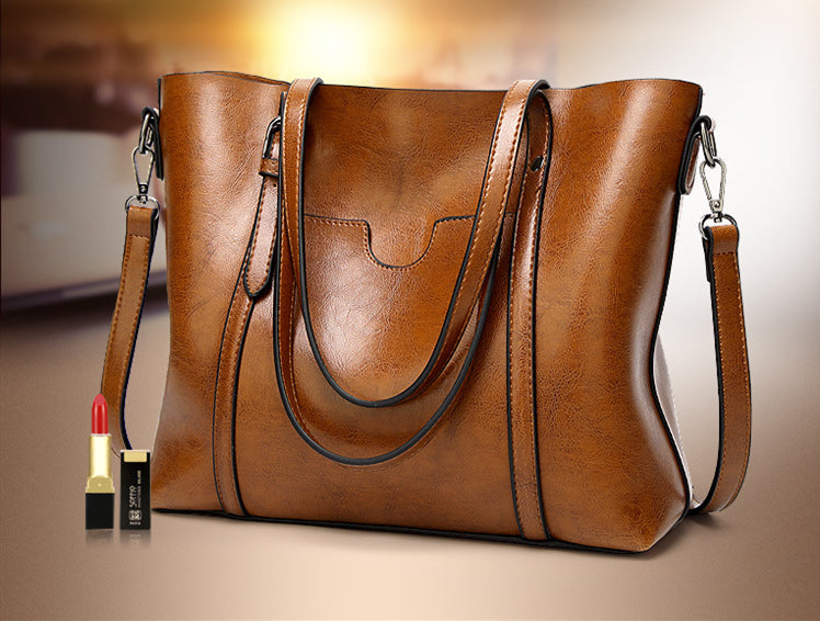 Large Capacity Leather Handbag