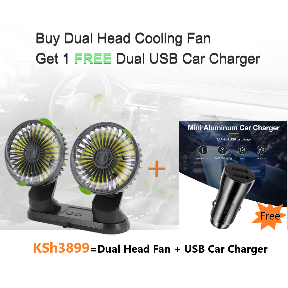 Car Dashboard Cooling Fan Adjustable USB Powered 3-Speed