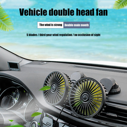 Car Dashboard Cooling Fan Adjustable USB Powered 3-Speed