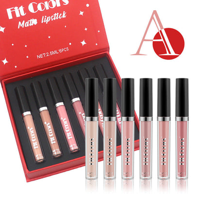 Fit Colors Matte Nonstick Liquid Lipsticks (6 PCS/Suit)